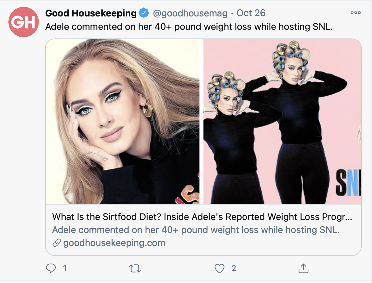 Adele commented on her 40+ pound weight loss while hosting SNL.
