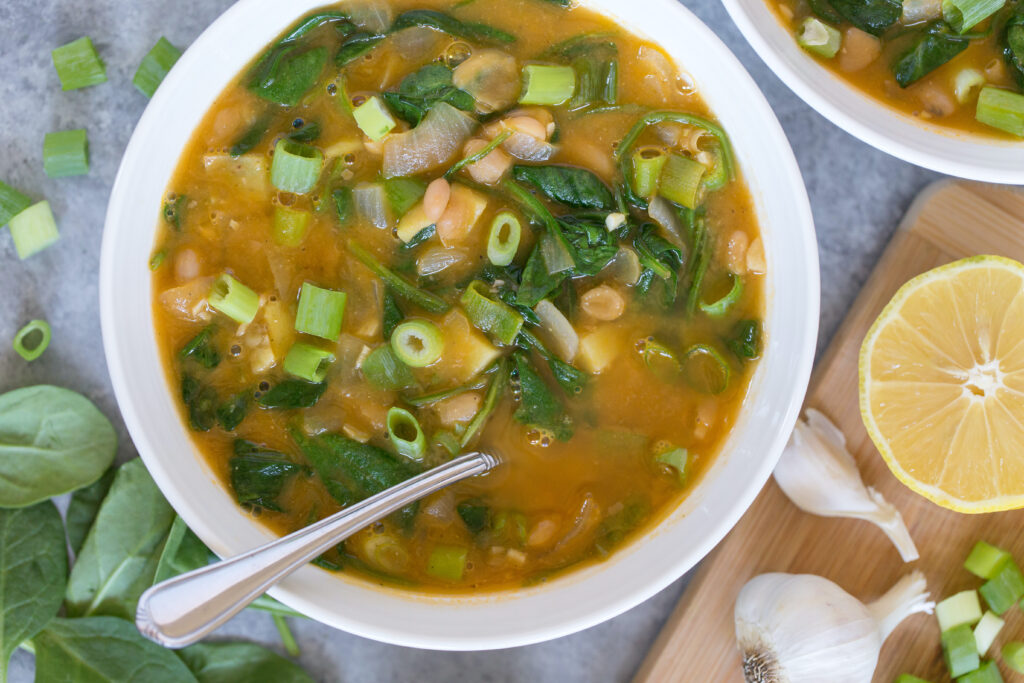 Bowl of Greens and White Bean Soup