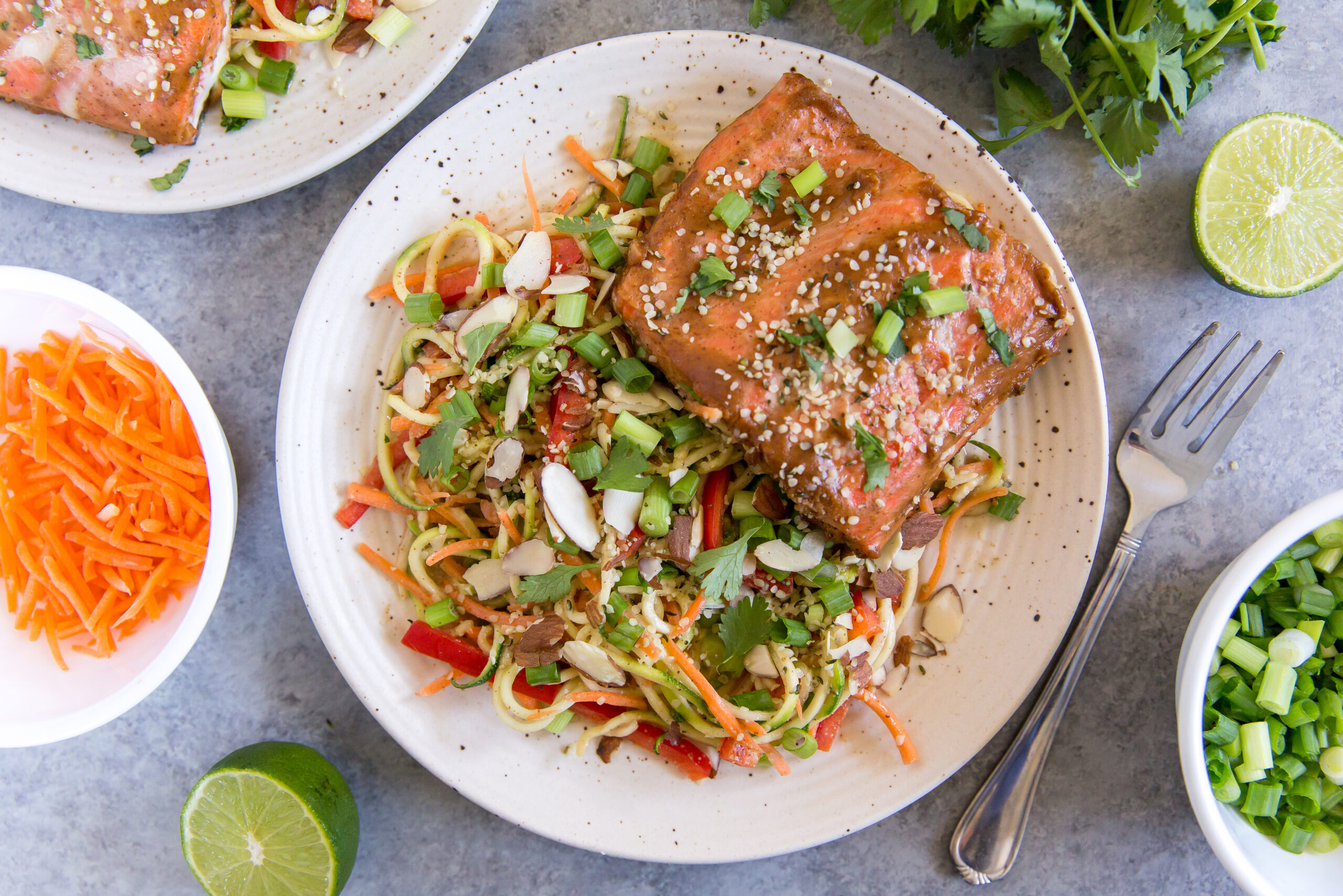 Zucchini Noodles & Salmon (2 of 2 | Fasting.com Zucchini Noodles & Salmon