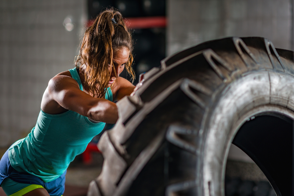 flipping tires for a workout